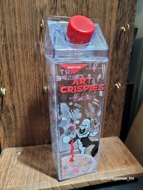 Terrifier ART CRISPIES Clear Plastic Milk Carton Water Bottle